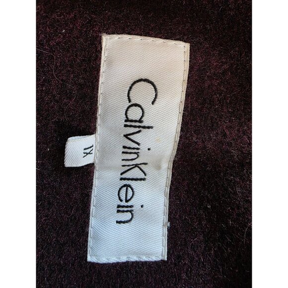 Calvin Klein Womens Wool Blend Double-Breasted Coat Purple Size XL - Picture 4 of 9